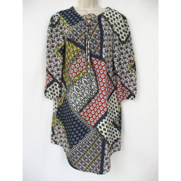 Wrangler Dress Womens Medium Western Bandana Print Shift Prairie Boho Summer - Picture 1 of 16